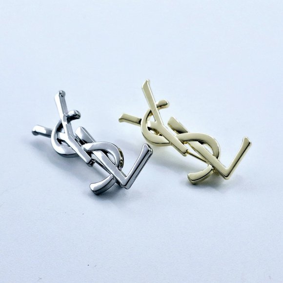 Vintage Gold Yves Saint Laurent YSL Brooch Employee Appreciation Lapel Pin Small - Picture 10 of 11